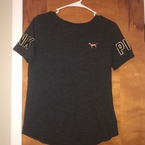 PINK Victoria’s Secret gray dog tee short sleeve